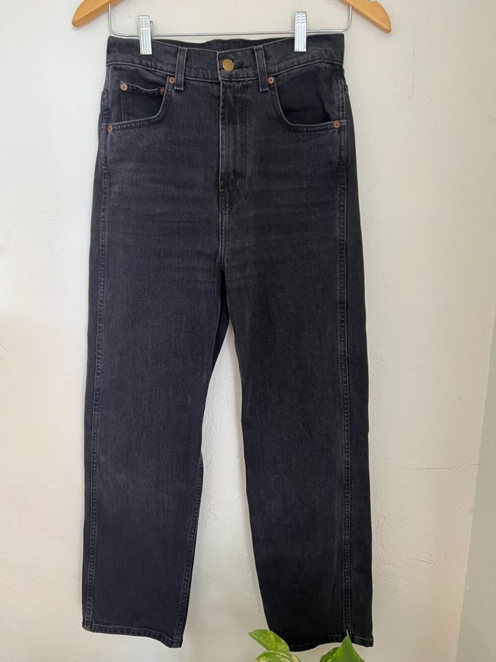 B SIDES High-Rise Straight Black Jeans